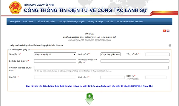 Consular Legalization Online Form - Pt1 - Thao & Co.