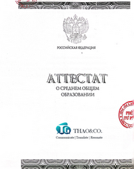 Notarized Diploma Translation - Russian to Vietnamese Diploma Translation by Thao & Co.
