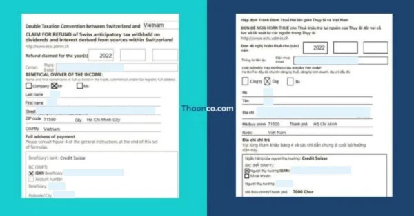 Example of Tax Return Translation