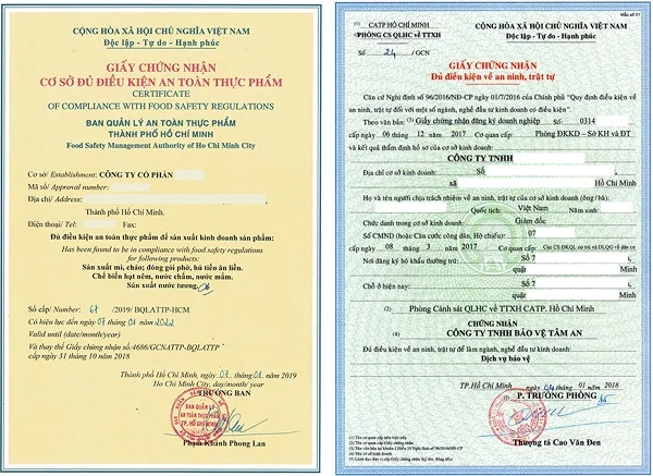 Vietnam business license sample