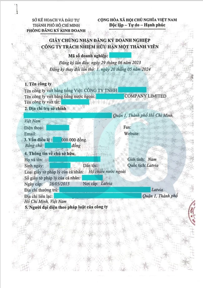 Consular authentication and notarized translation of Business Registration Certificate